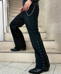 Chikashitsu + | 【Chikashitsu +】hem button cotton pants / 【チカシツプラス】裾ボタンコットンパンツ(デニムパンツ)