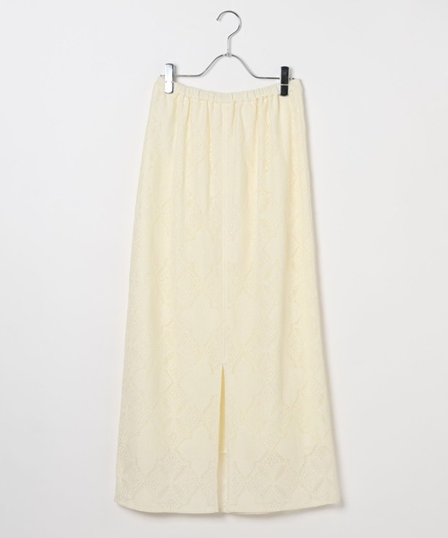 LEPSIM（レプシィム）の「大柄レースナロースカート　630159（スカート・レディース・ブラック/アイボリー・FREE）」の5枚目の写真