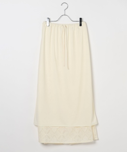 LEPSIM（レプシィム）の「大柄レースナロースカート　630159（スカート・レディース・ブラック/アイボリー・FREE）」の8枚目の写真