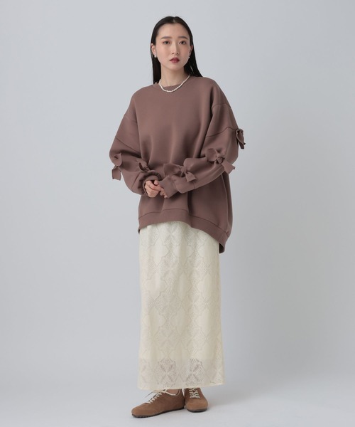 LEPSIM（レプシィム）の「大柄レースナロースカート　630159（スカート・レディース・ブラック/アイボリー・FREE）」の15枚目の写真