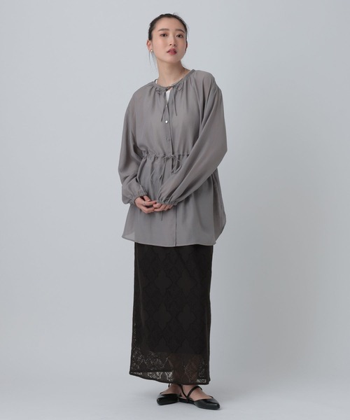 LEPSIM（レプシィム）の「大柄レースナロースカート　630159（スカート・レディース・ブラック/アイボリー・FREE）」の21枚目の写真