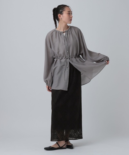 LEPSIM（レプシィム）の「大柄レースナロースカート　630159（スカート・レディース・ブラック/アイボリー・FREE）」の22枚目の写真