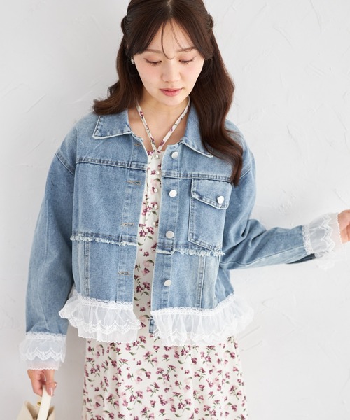 tocco closet（トッコ　クローゼット）の「【ZOZO限定】アソートデザインデニムジャケット（デニムジャケット・レディース・ライトブルー/ブルー・M）」の2枚目の写真