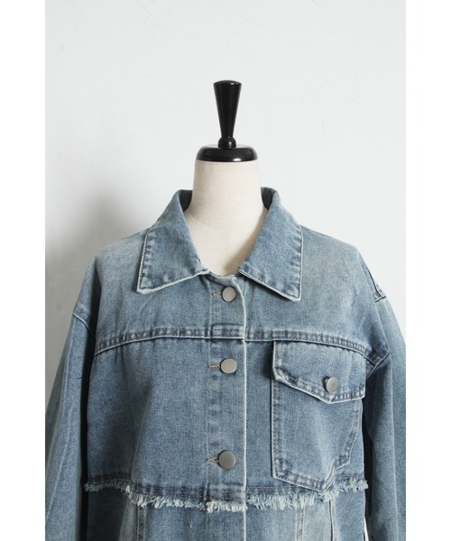 tocco closet（トッコ　クローゼット）の「【ZOZO限定】アソートデザインデニムジャケット（デニムジャケット・レディース・ライトブルー/ブルー・M）」の6枚目の写真