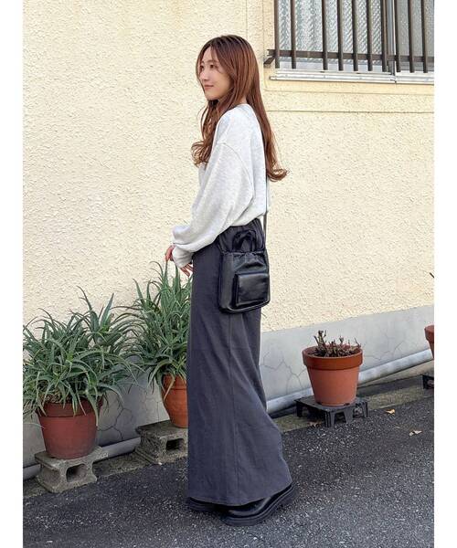 Ungrid(アングリッド)の「【WEB限定】ワッフルヘンリーネックロングスリーブTee(Tシャツ/カットソー・レディース・ピンク/チャコールグレー/アイボリー・FREE)」の13枚目の写真