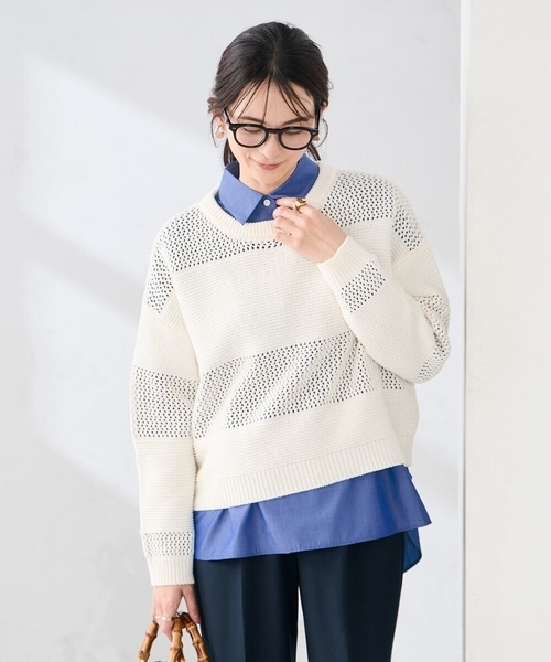 a.v.v(アーヴェヴェ)の「【シワになりにくい】スキッパーシャツ(シャツ/ブラウス・レディース・グレー系その他/ブルー/カーキ・40/38/36)」の10枚目の写真
