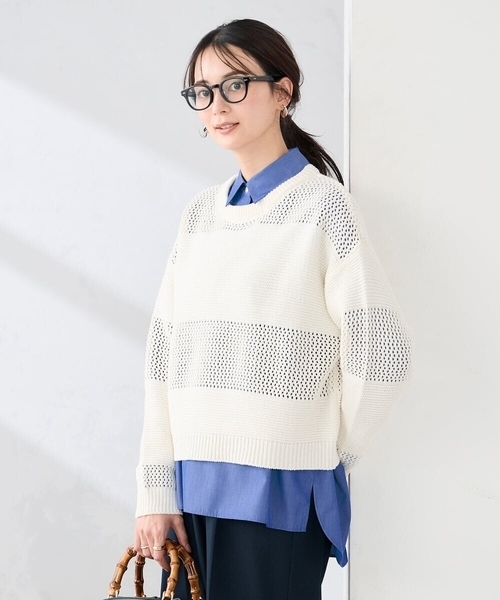 a.v.v(アーヴェヴェ)の「【シワになりにくい】スキッパーシャツ(シャツ/ブラウス・レディース・グレー系その他/ブルー/カーキ・40/38/36)」の11枚目の写真