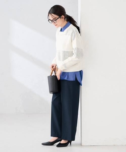 a.v.v(アーヴェヴェ)の「【シワになりにくい】スキッパーシャツ(シャツ/ブラウス・レディース・グレー系その他/ブルー/カーキ・40/38/36)」の12枚目の写真