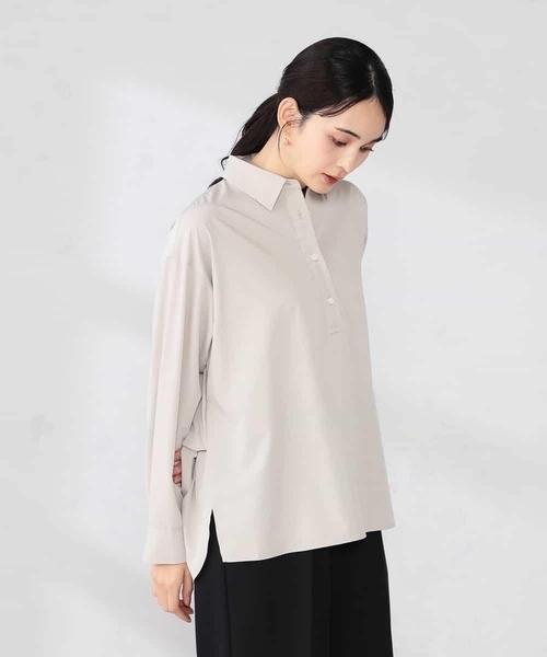 a.v.v(アーヴェヴェ)の「【シワになりにくい】スキッパーシャツ(シャツ/ブラウス・レディース・グレー系その他/ブルー/カーキ・40/38/36)」の17枚目の写真