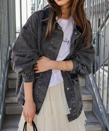 SpRay（スプレイ）の「配色襟ケミカルデニムジャケット（デニムジャケット）」