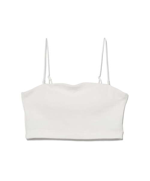 Ray BEAMS（レイビームス）の「テレコ バンドゥ キャミソール（キャミソール・レディース・ブラック/ホワイト/ダークブラウン・ONE SIZE）」の4枚目の写真