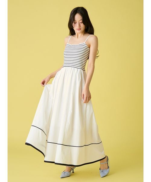 LILY BROWN（リリーブラウン）の「【WEB限定00サイズ】ウォッシャブルニットビスチェドッキングワンピース（ワンピース・レディース・ブラック/ピンクベージュ/その他・F）」の3枚目の写真