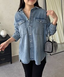 prose verse | パールボタンオーバーサイズデニムシャツ(シャツ/ブラウス)