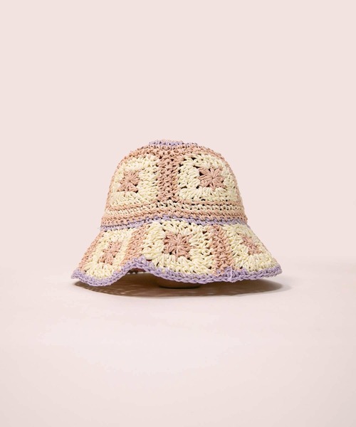 MAKE YOUR DAY（メイクユアデイ）の「クロッシェ風ペーパーハット（ハット・キッズ・ベージュ/ミント/ピンク・50/52/54/56）」の3枚目の写真