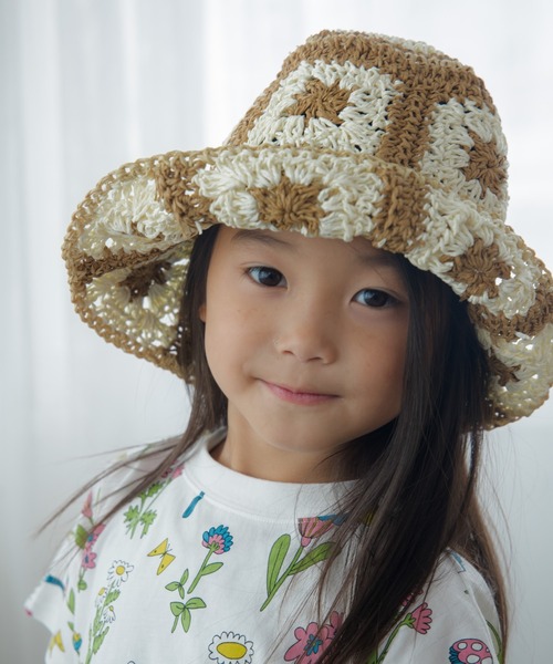 MAKE YOUR DAY（メイクユアデイ）の「クロッシェ風ペーパーハット（ハット・キッズ・ベージュ/ミント/ピンク・50/52/54/56）」の8枚目の写真