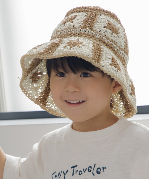 MAKE YOUR DAY（メイクユアデイ）の「クロッシェ風ペーパーハット（ハット・キッズ・ベージュ/ミント/ピンク・50/52/54/56）」の11枚目の写真