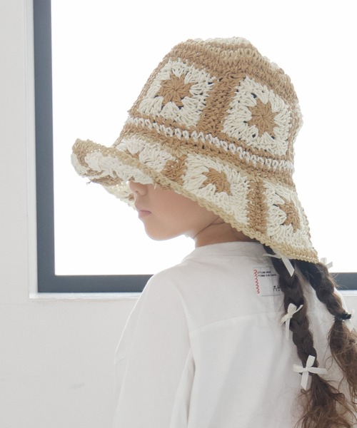 MAKE YOUR DAY（メイクユアデイ）の「クロッシェ風ペーパーハット（ハット・キッズ・ベージュ/ミント/ピンク・50/52/54/56）」の12枚目の写真