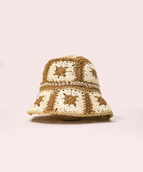 MAKE YOUR DAY（メイクユアデイ）の「クロッシェ風ペーパーハット（ハット・キッズ・ベージュ/ミント/ピンク・50/52/54/56）」の4枚目の写真