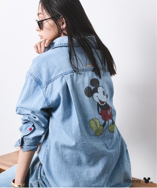 Disney（ディズニー）の「ミッキーマウス/綿100％バックプリントライトオンスデニムシャツ＜大きいサイズ有＞シックスタイル（シャツ/ブラウス・レディース・ライトブルー/ブルー系・5L/4L/3L/LL/M/L）」の16枚目の写真