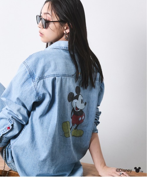Disney（ディズニー）の「ミッキーマウス/綿100％バックプリントライトオンスデニムシャツ＜大きいサイズ有＞シックスタイル（シャツ/ブラウス・レディース・ライトブルー/ブルー系・5L/4L/3L/LL/M/L）」の15枚目の写真