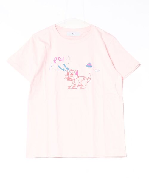 PoI(ポイ)の「【PoI】Print tee S/S cat UFO(Tシャツ/カットソー・レディース・ピンク/ホワイト/ベージュ・FREE)」の3枚目の写真