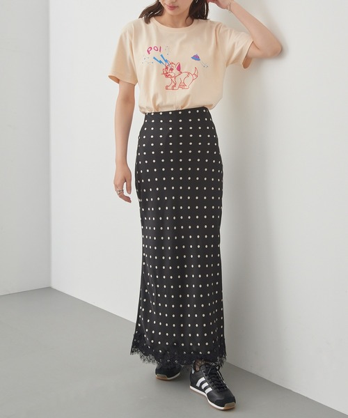 PoI(ポイ)の「【PoI】Print tee S/S cat UFO Tシャツ ネコ/ねこ(Tシャツ/カットソー・レディース・ピンク/ホワイト/ベージュ・FREE)」の15枚目の写真