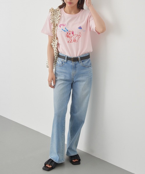 PoI(ポイ)の「【PoI】Print tee S/S cat UFO Tシャツ ネコ/ねこ(Tシャツ/カットソー・レディース・ピンク/ホワイト/ベージュ・FREE)」の21枚目の写真