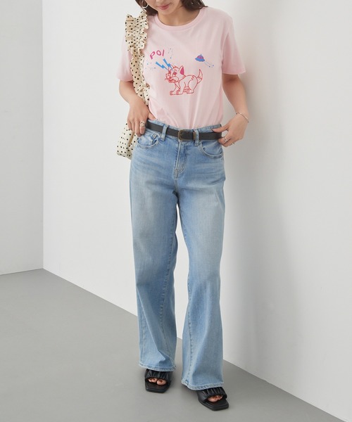 PoI(ポイ)の「【PoI】Print tee S/S cat UFO Tシャツ ネコ/ねこ(Tシャツ/カットソー・レディース・ピンク/ホワイト/ベージュ・FREE)」の22枚目の写真