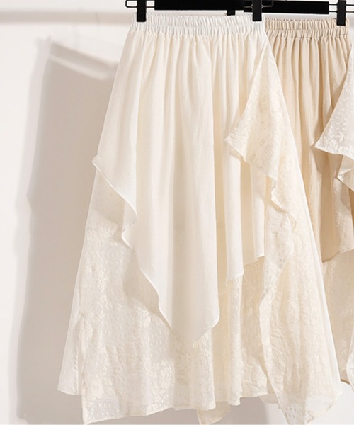 AMAJI(アマジ)の「アシメフリルスカート(スカート・レディース・ホワイト・XX-LARGE/X-LARGE/LARGE/MEDIUM)」の2枚目の写真