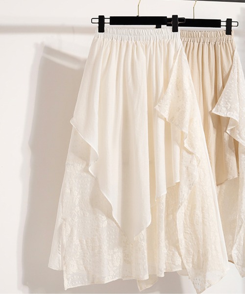 AMAJI(アマジ)の「アシメフリルスカート(スカート・レディース・ホワイト・XX-LARGE/X-LARGE/LARGE/MEDIUM)」の4枚目の写真