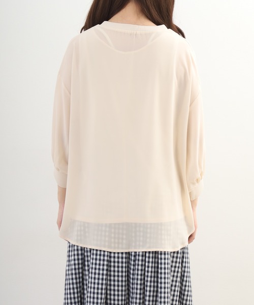 OMNES（オムネス）の「シアーレイヤードボリューム8分袖プルオーバー（Tシャツ/カットソー・レディース・ナチュラル・FREE）」の11枚目の写真