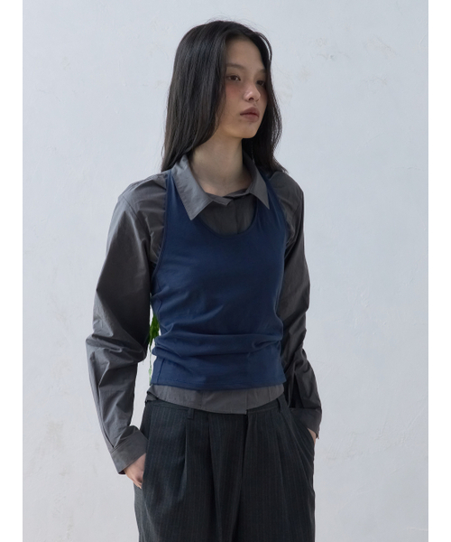 LETOILE(レトワール)の「ホルターネックTシャツ_ネイビー(Tシャツ/カットソー・レディース・ネイビー・FREE)」の1枚目の写真