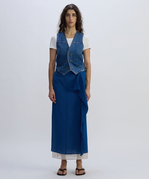 CURRENTAGE(カレンテージ)の「Bicolor I-line Skirt(スカート・レディース・ホワイト/ブラック・1/2)」の10枚目の写真