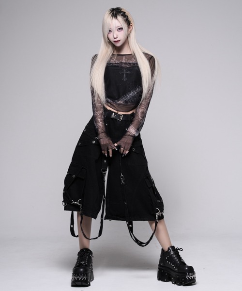 REFLEM(レフレム)の「『REFLEM/レフレム』2WAYバレルレッグデニムカーゴパンツ(デニムパンツ・レディース・グレー/ブラック・L/M)」の14枚目の写真