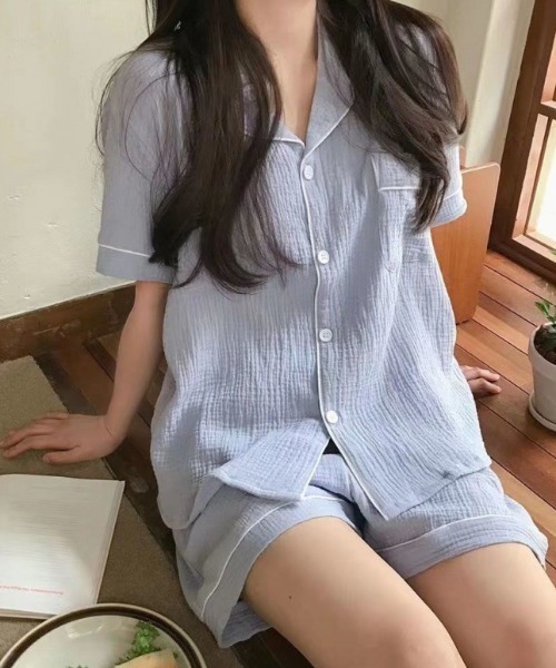 Teem Store(チームストア)の「【新色追加/18柄展開】【2点セット】カラバリ半袖ショーツパジャマ ルームウェア(ルームウェア/パジャマ・レディース・ピンク/その他/アイボリー/その他4/ブラック系その他/その他3/その他2/イエロー/パープル/ブラック/ブルー/ピンク系/アイボリー系2/グリーン系/アイボリー系1/ピンク系その他/ブルー系/イエロー系/ピンク系その他2・L/M)」の9枚目の写真