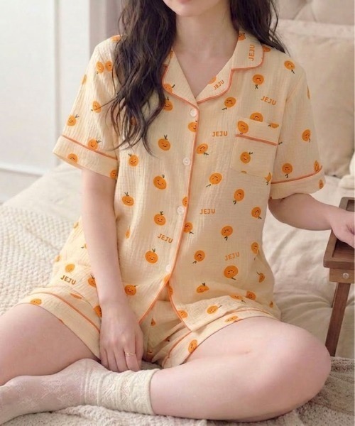 Teem Store(チームストア)の「【新色追加/18柄展開】【2点セット】カラバリ半袖ショーツパジャマ ルームウェア(ルームウェア/パジャマ・レディース・ピンク/その他/アイボリー/その他4/ブラック系その他/その他3/その他2/イエロー/パープル/ブラック/ブルー/ピンク系/アイボリー系2/グリーン系/アイボリー系1/ピンク系その他/ブルー系/イエロー系/ピンク系その他2・L/M)」の17枚目の写真