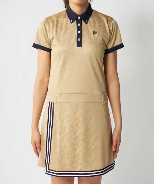 FILA GOLF(フィラゴルフ )の「【FILA GOLF:フィラゴルフ】レディースワンピース ジャガード ゴルフ(ワンピース・レディース・ホワイト/ベージュ/ネイビー・MEDIUM/LARGE/X-LARGE/XX-LARGE)」の5枚目の写真