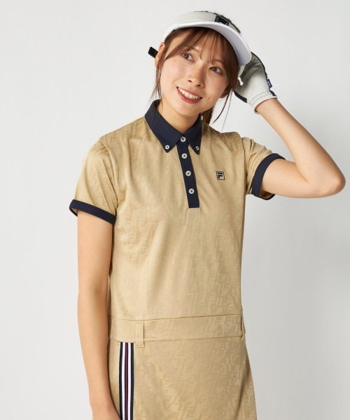 FILA GOLF(フィラゴルフ )の「【FILA GOLF:フィラゴルフ】レディースワンピース ジャガード ゴルフ(ワンピース・レディース・ホワイト/ベージュ/ネイビー・MEDIUM/LARGE/X-LARGE/XX-LARGE)」の6枚目の写真