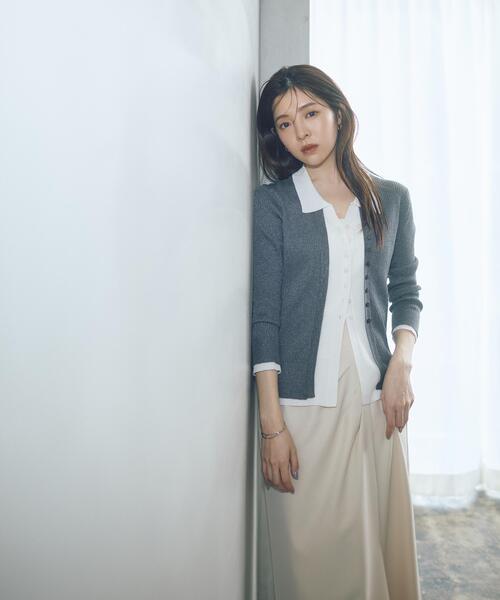 PROPORTION BODY DRESSING（プロポーションボディドレッシング）の「レイヤード風リブニット / 1216170309（ニット/セーター・レディース・オフホワイト/イエロー/ダークグレー・MEDIUM/SMALL）」の2枚目の写真