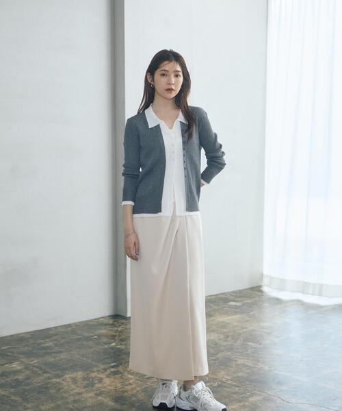 PROPORTION BODY DRESSING（プロポーションボディドレッシング）の「レイヤード風リブニット / 1216170309（ニット/セーター・レディース・オフホワイト/イエロー/ダークグレー・MEDIUM/SMALL）」の6枚目の写真