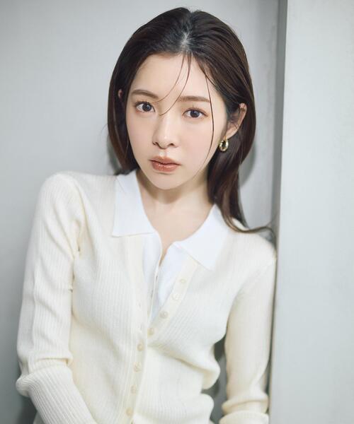 PROPORTION BODY DRESSING（プロポーションボディドレッシング）の「＜今村朱里さんコラボ＞レイヤード風リブニット / 1216170309（ニット/セーター・レディース・オフホワイト/イエロー/ダークグレー・MEDIUM/SMALL）」の20枚目の写真