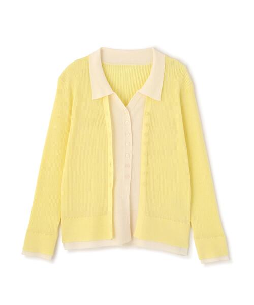 PROPORTION BODY DRESSING（プロポーションボディドレッシング）の「＜今村朱里さんコラボ＞レイヤード風リブニット / 1216170309（ニット/セーター・レディース・オフホワイト/イエロー/ダークグレー・MEDIUM/SMALL）」の16枚目の写真