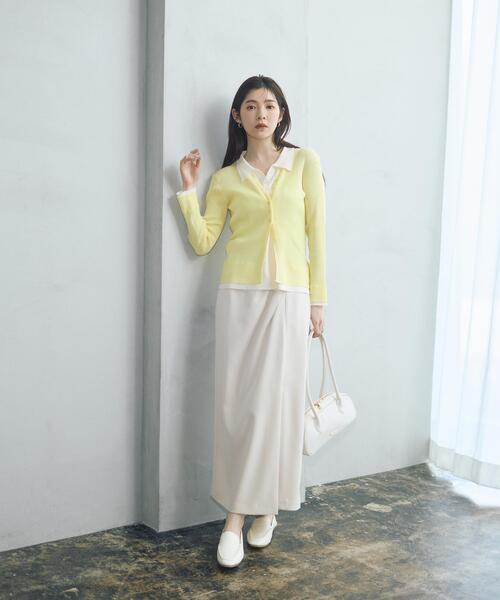 PROPORTION BODY DRESSING（プロポーションボディドレッシング）の「＜今村朱里さんコラボ＞レイヤード風リブニット / 1216170309（ニット/セーター・レディース・オフホワイト/イエロー/ダークグレー・MEDIUM/SMALL）」の14枚目の写真