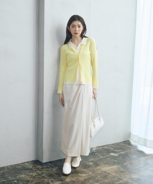 PROPORTION BODY DRESSING（プロポーションボディドレッシング）の「＜今村朱里さんコラボ＞レイヤード風リブニット / 1216170309（ニット/セーター・レディース・オフホワイト/イエロー/ダークグレー・MEDIUM/SMALL）」の13枚目の写真