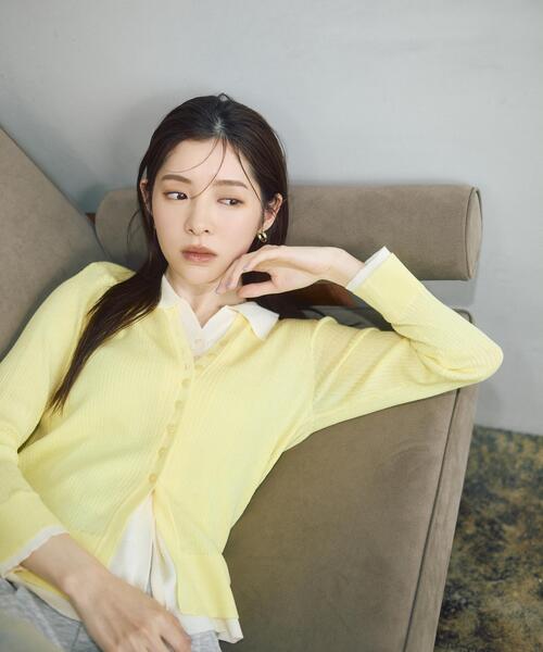 PROPORTION BODY DRESSING（プロポーションボディドレッシング）の「＜今村朱里さんコラボ＞レイヤード風リブニット / 1216170309（ニット/セーター・レディース・オフホワイト/イエロー/ダークグレー・MEDIUM/SMALL）」の10枚目の写真