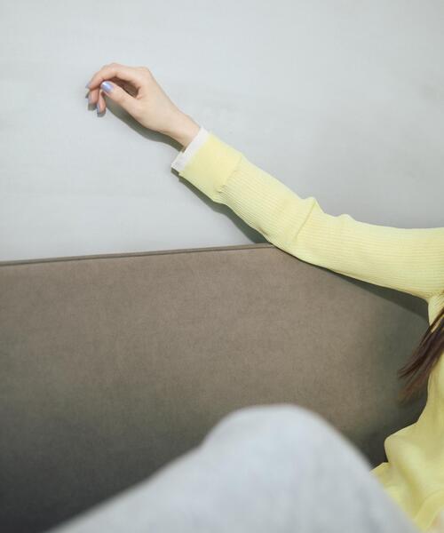 PROPORTION BODY DRESSING（プロポーションボディドレッシング）の「＜今村朱里さんコラボ＞レイヤード風リブニット / 1216170309（ニット/セーター・レディース・オフホワイト/イエロー/ダークグレー・MEDIUM/SMALL）」の8枚目の写真