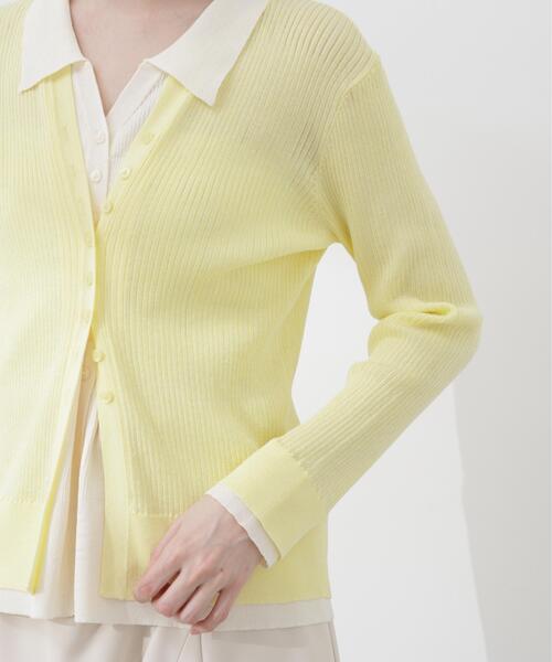 PROPORTION BODY DRESSING（プロポーションボディドレッシング）の「＜今村朱里さんコラボ＞レイヤード風リブニット / 1216170309（ニット/セーター・レディース・オフホワイト/イエロー/ダークグレー・MEDIUM/SMALL）」の7枚目の写真