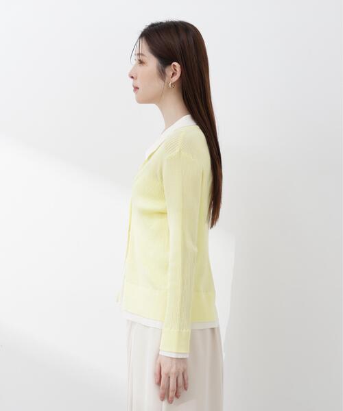 PROPORTION BODY DRESSING（プロポーションボディドレッシング）の「＜今村朱里さんコラボ＞レイヤード風リブニット / 1216170309（ニット/セーター・レディース・オフホワイト/イエロー/ダークグレー・MEDIUM/SMALL）」の6枚目の写真