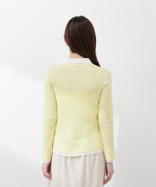 PROPORTION BODY DRESSING（プロポーションボディドレッシング）の「＜今村朱里さんコラボ＞レイヤード風リブニット / 1216170309（ニット/セーター・レディース・オフホワイト/イエロー/ダークグレー・MEDIUM/SMALL）」の5枚目の写真