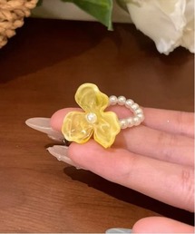 TONE SELECT GOODS（トーンセレクトグッズ）の「【urge select】クリア フラワーモチーフ ビーズ リング【6色展開】（リング）」